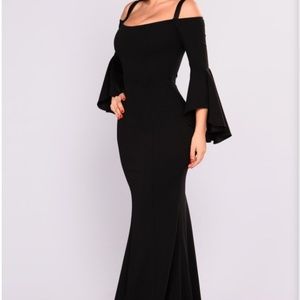 Long, black evening dress
